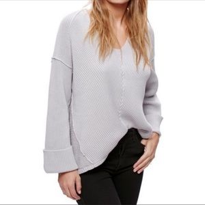 Free People La Brea V Neck Chunky Sweater